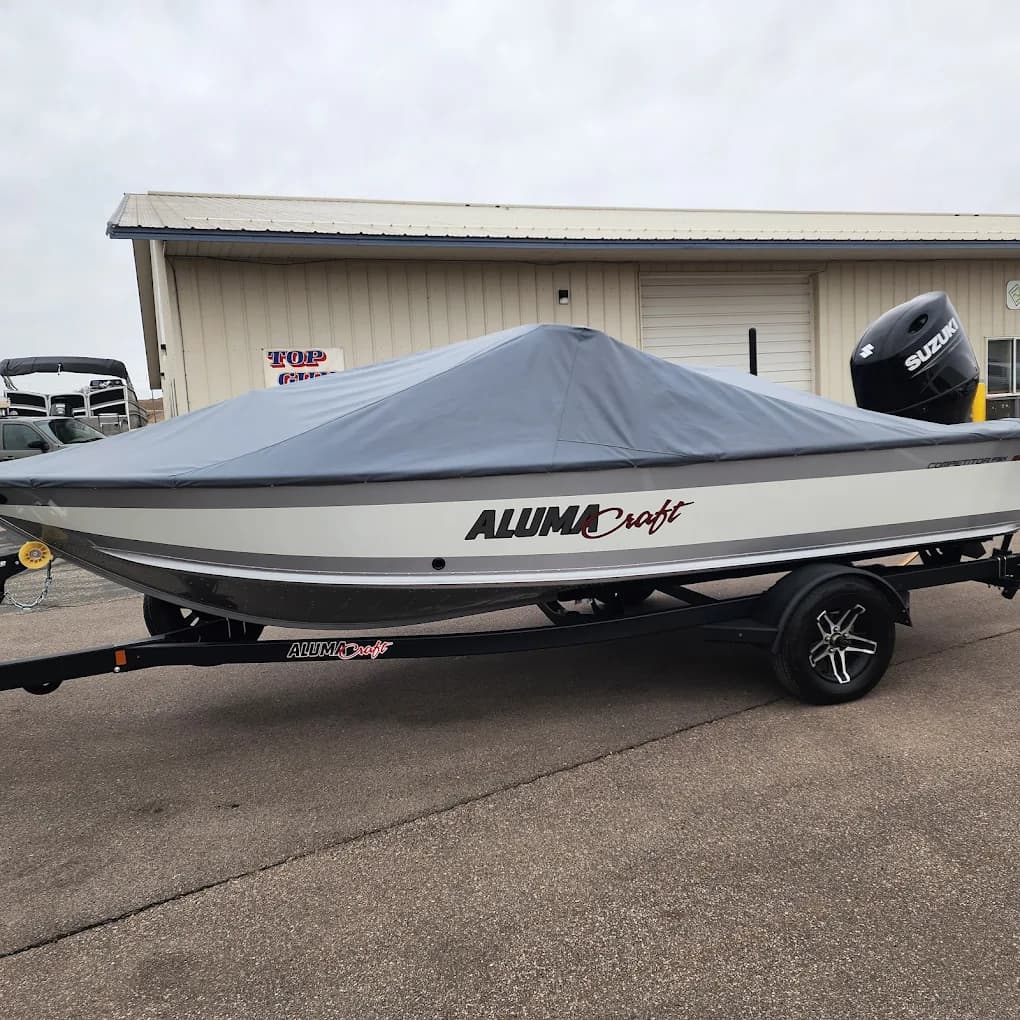 Custom Alumacraft boat cover by Top Gun Boat Covers